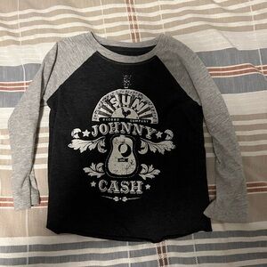 Johnny Cash Cash Kids Grey Long Sleeve Shirt Size 2T